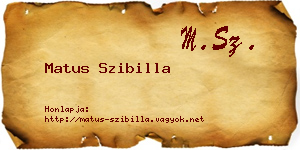 Matus Szibilla névjegykártya
